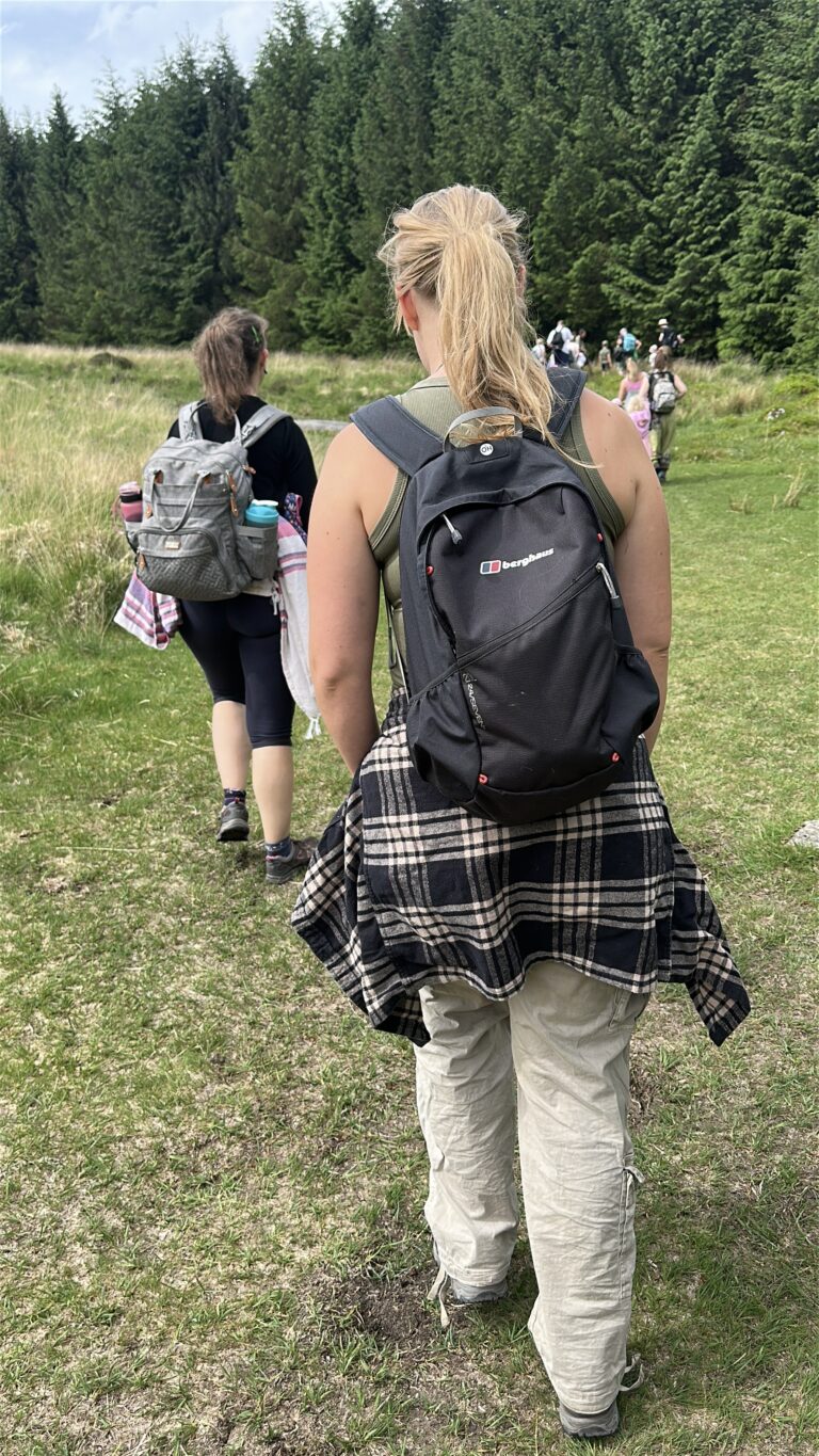 Children and families explore Bellever on Dartmoor during the Dartmoor Pony Heritage Trust’s Pony Tracking Day, learning about wildlife, insects and heritage Dartmoor ponies.
